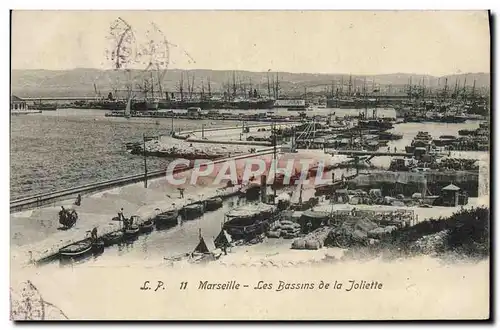 Ansichtskarte AK Marseille Les Bassins de la Joliette Bateaux