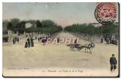 Ansichtskarte AK Marseille Le Prado vu de la Plage