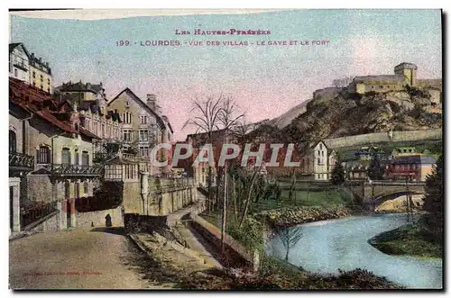 Cartes postales Lourdes Vue Des Villas Le Gave et le Fort