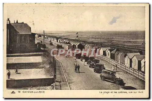 Cartes postales Cayeux Sur Mer La Plage et les Cabines vue sur Ault