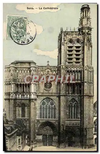 Ansichtskarte AK Sens La Cathedrale (carte toilee)