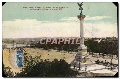 Cartes postales Bordeaux Place des Quinconoes Monument des Girondins