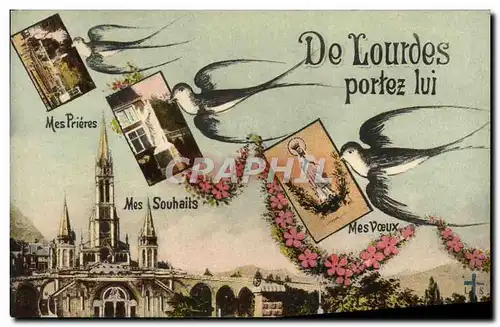 Cartes postales De Lourdes Portez Lui Hirondelle