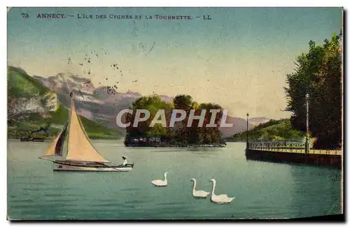 Cartes postales Annecy L&#39Ile Des Cygnes Et La Tournette