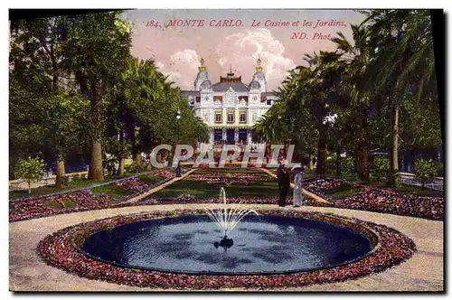 Cartes postales Monte Carlo Le Casino et les Jardins