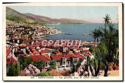 Cartes postales Monte Carlo Vue Generale Prise du Jardin exotique Cactus