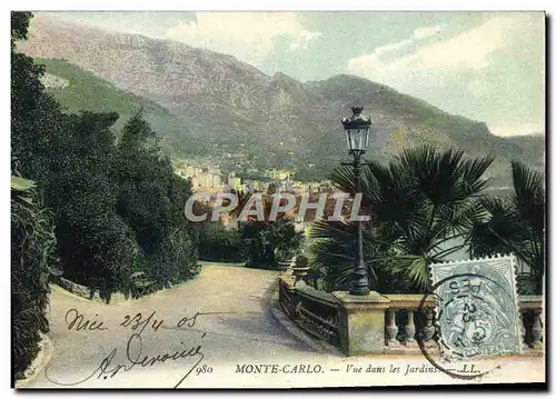 Cartes postales Monte Carlo Vue dans les Jardins