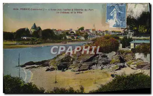 Cartes postales Pornic L&#39Anse Aux Lapins a L&#39Entree du port Le chateau et la ville