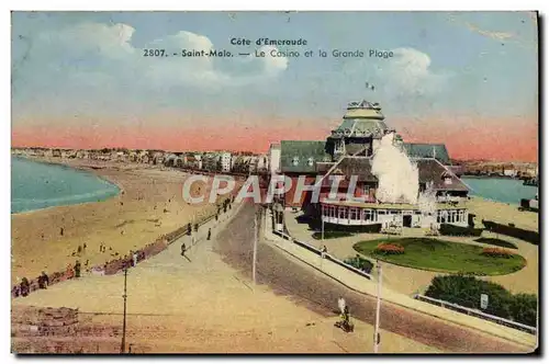 Ansichtskarte AK Saint Malo Le Casino et la Grande Plage