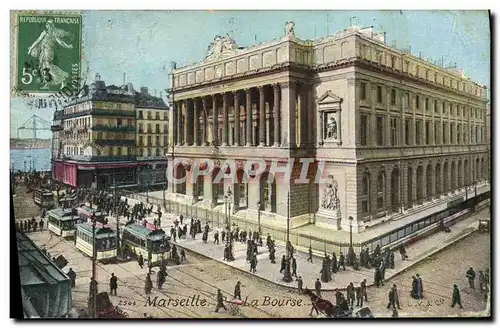 Ansichtskarte AK Marseille La Bourse Tramway