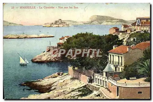 Cartes postales Marseille La Corniche Vue Sur les Iles