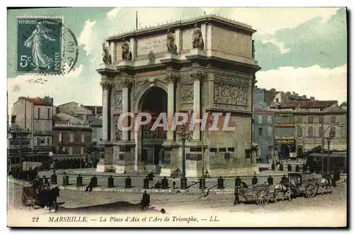 Cartes postales Marseille La Place d&#39Aix et Arc de Triomphe