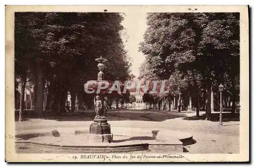 Ansichtskarte AK Beauvais Place du Jeu de Paume et promenade