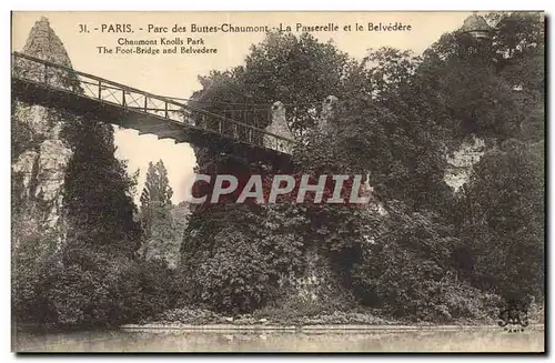 Ansichtskarte AK Paris Parc des Buttes Chaumont La Passerelle et le Belvedere