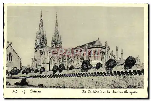 Cartes postales Quimper La Cathedrale et les Anciens remparts