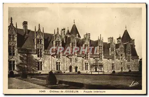 Cartes postales Chateau de Josselin Facade Interieure