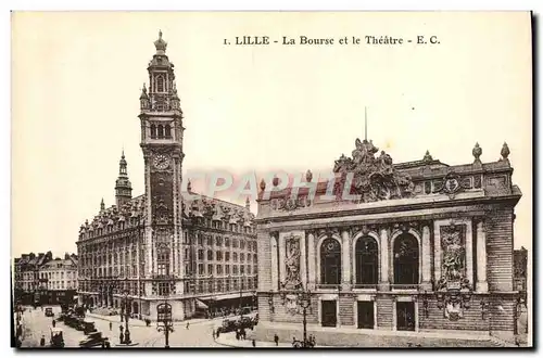 Cartes postales Lille La Bourse et le Theatre