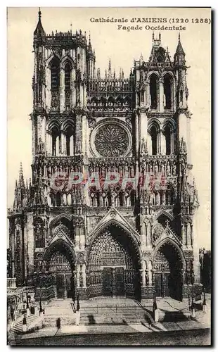 Cartes postales Cathedrale d'Amiens Facade occidentale