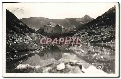 Cartes postales L&#39hotel et l&#39hospice du Grand St Bernard vus du lac