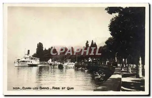 Cartes postales Evian Les Bains Rade Et Quai Bateau