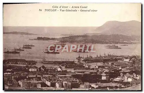 Cartes postales Toulon Vue Generale Bateaux