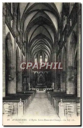 Cartes postales Avranches L'Eglise Notre Dame des Champs La nef