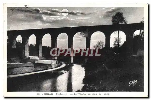 Cartes postales Dinan Le Viaduc au Clair de Lune