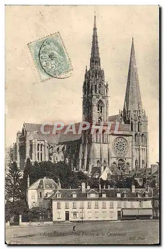 Ansichtskarte AK Chartres Les fleches de la cathedrale