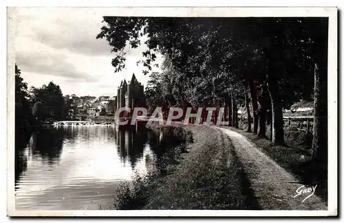 Cartes postales moderne Josselin La Riviere L&#39Oust le Chemin de Halage et le Magnifique chateau