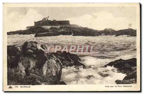 Ansichtskarte AK St Malo Vue Sur le Fort National