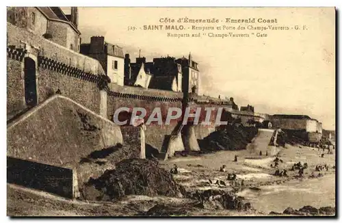 Ansichtskarte AK St Malo Remparts et porte des Champs Vauverts