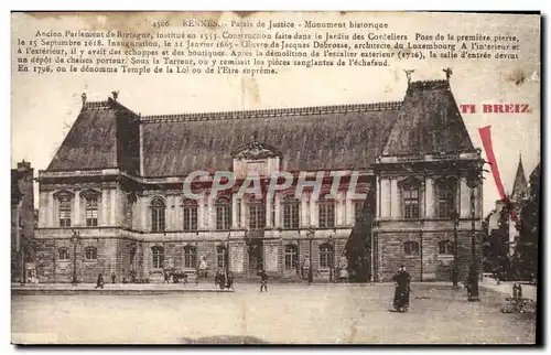 Cartes postales Rennes Palais de Justice