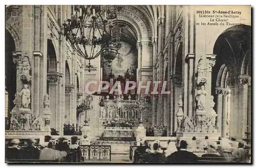 Cartes postales St Anne d&#39Auray Interieur de la basilique Le choeur et les autels du transept Orgue