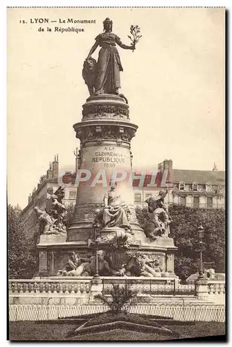 Cartes postales Lyon Le Monument de la Republique