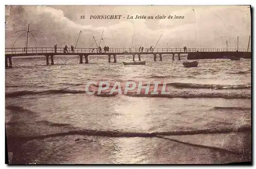 Cartes postales Pornichet La Jetee au clair de lune Peche