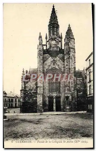 Ansichtskarte AK Guerande Facade de la Collegiale St Aubin