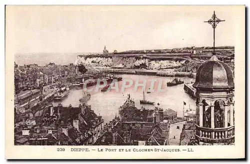 Cartes postales Dieppe Le Port et le Clocher St Jacques