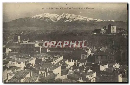 Ansichtskarte AK Perpignan Vue Generale et le Canigou