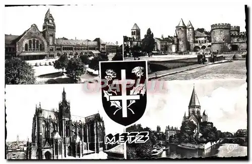 Cartes postales moderne Metz Gare Porte des allemands Cathedrale Temple protestant
