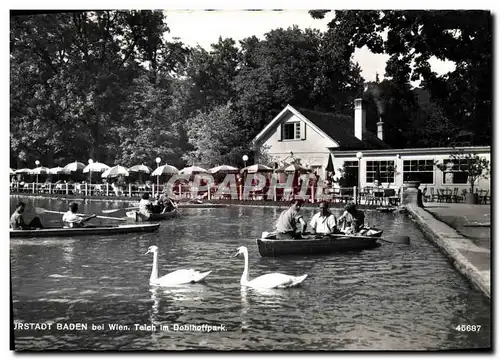 Cartes postales moderne Kurstadt Baden bei wien Teich im Doblhoffpark