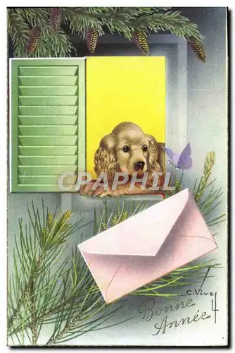 Cartes postales Bonne Annee Chien