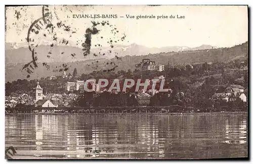 Cartes postales Evian les Bains Vue generale prise du Lac