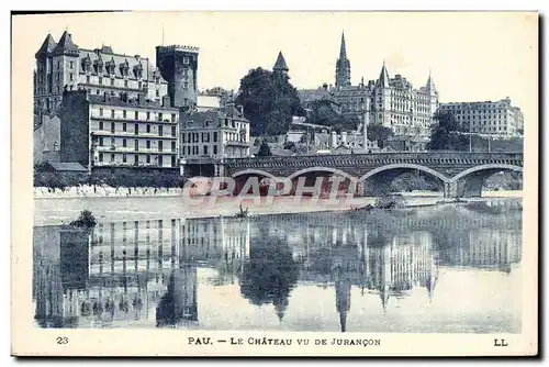 Cartes postales Pau Le Chateau vu de Jurancon