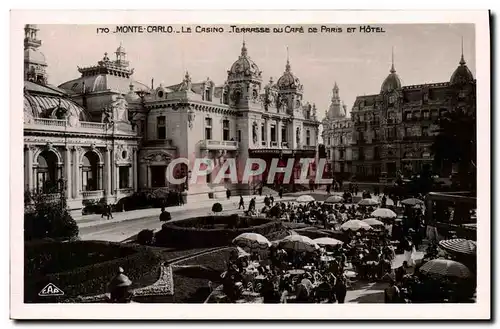 Cartes postales Monte Carlo Le Casino Terrasse Du Cafe De Paris Et Hotel