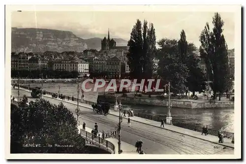 Cartes postales moderne Geneve Ile Rousseau