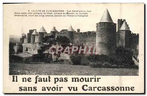 Cartes postales La Cite De Carcasonne Vue Generale Du Sud
