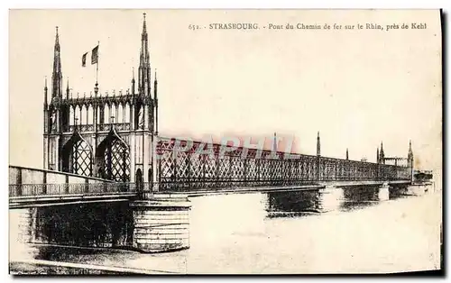 Ansichtskarte AK Strasbourg Pont Du Chemin De Fer Sur le Rhin pres de Kehl