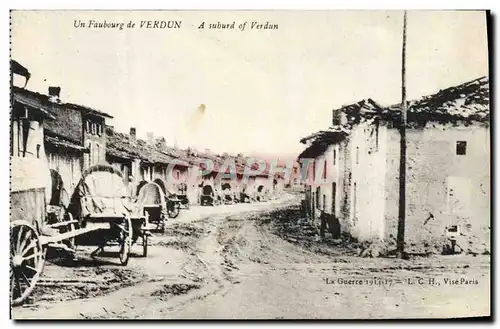 Cartes postales Un Faubourg de Verdun Militaria