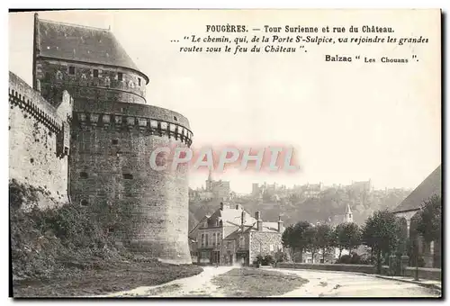 Ansichtskarte AK Fougeres Tour Surienne et rue du Chateau