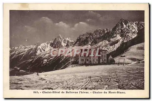 Cartes postales Chalet Hotel de Bellevue l'hiver Chaine du Mont Blanc